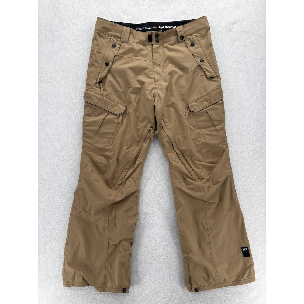 Ride Snowboard Strata HD 15 Snow Pants Mens Large Brown Insulated Waterproof Ski
